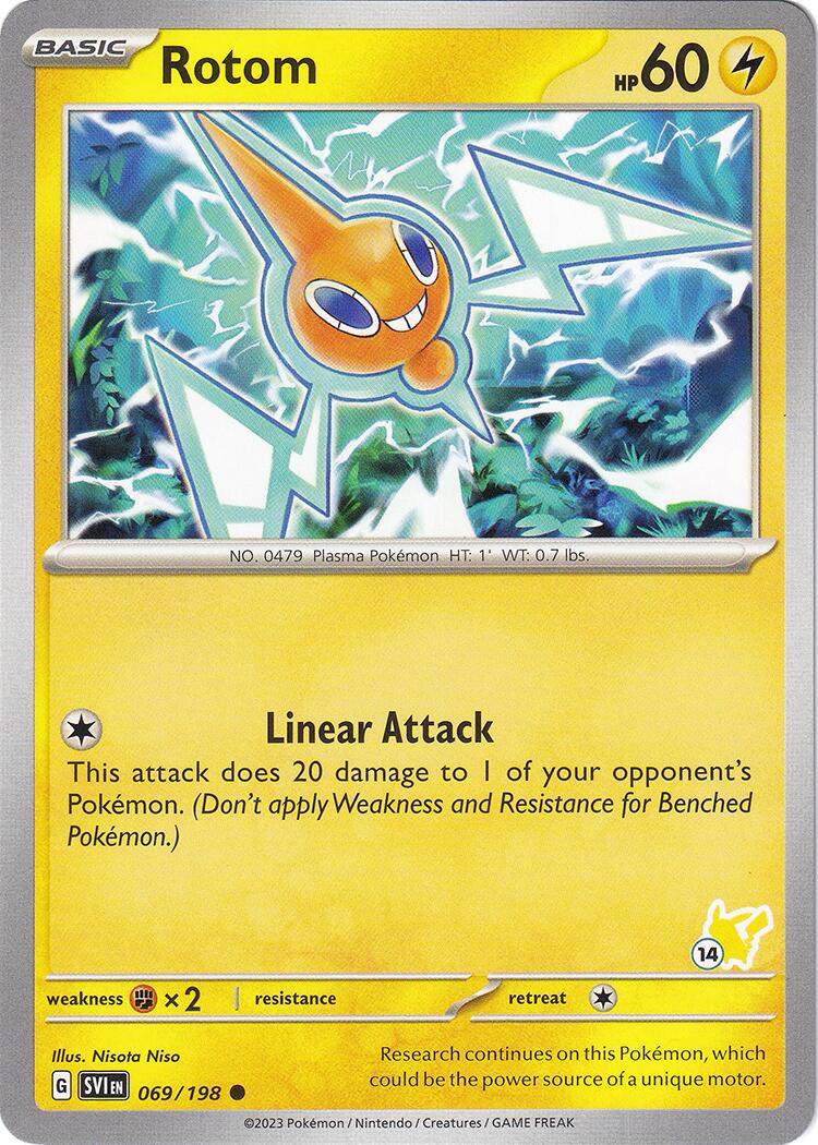 Rotom (069/198) (Pikachu Stamp #14) [Battle Academy 2024] | Enigma On Main