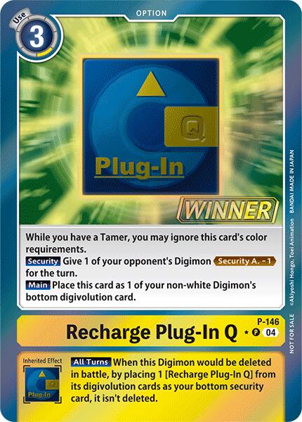 Recharge Plug-In Q [P-146] (Store Tournament 2024 Jul. – Sep. Winner Pack) [Promotional Cards] | Enigma On Main