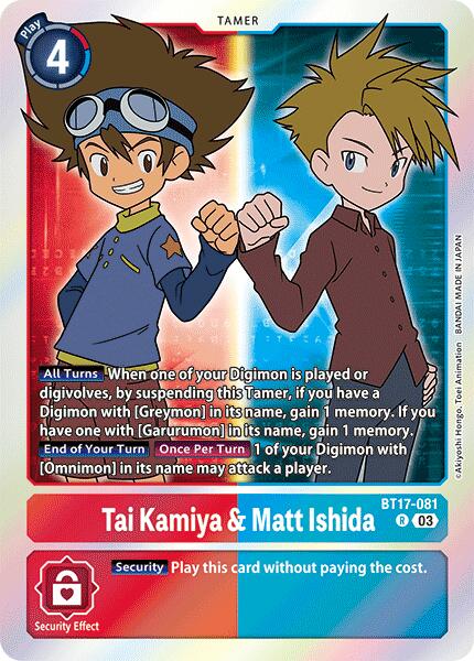 Tai Kamiya & Matt Ishida [BT17-081] [Secret Crisis] | Enigma On Main