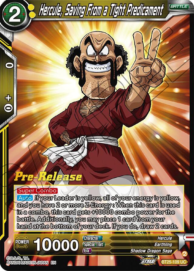 Hercule, Saving From a Tight Predicament (BT25-109) [Legend of the Dragon Balls Prerelease Promos] | Enigma On Main