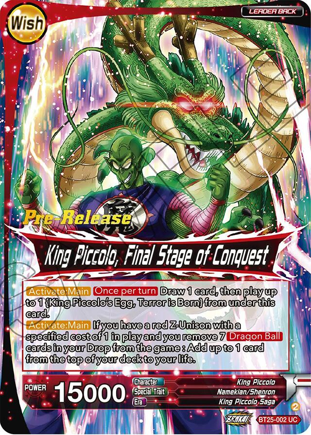 King Piccolo // King Piccolo, Final Stage of Conquest (BT25-002) [Legend of the Dragon Balls Prerelease Promos] | Enigma On Main