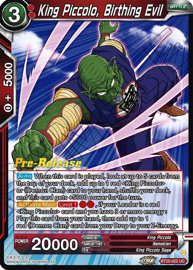 King Piccolo, Birthing Evil (BT25-022) [Legend of the Dragon Balls Prerelease Promos] | Enigma On Main