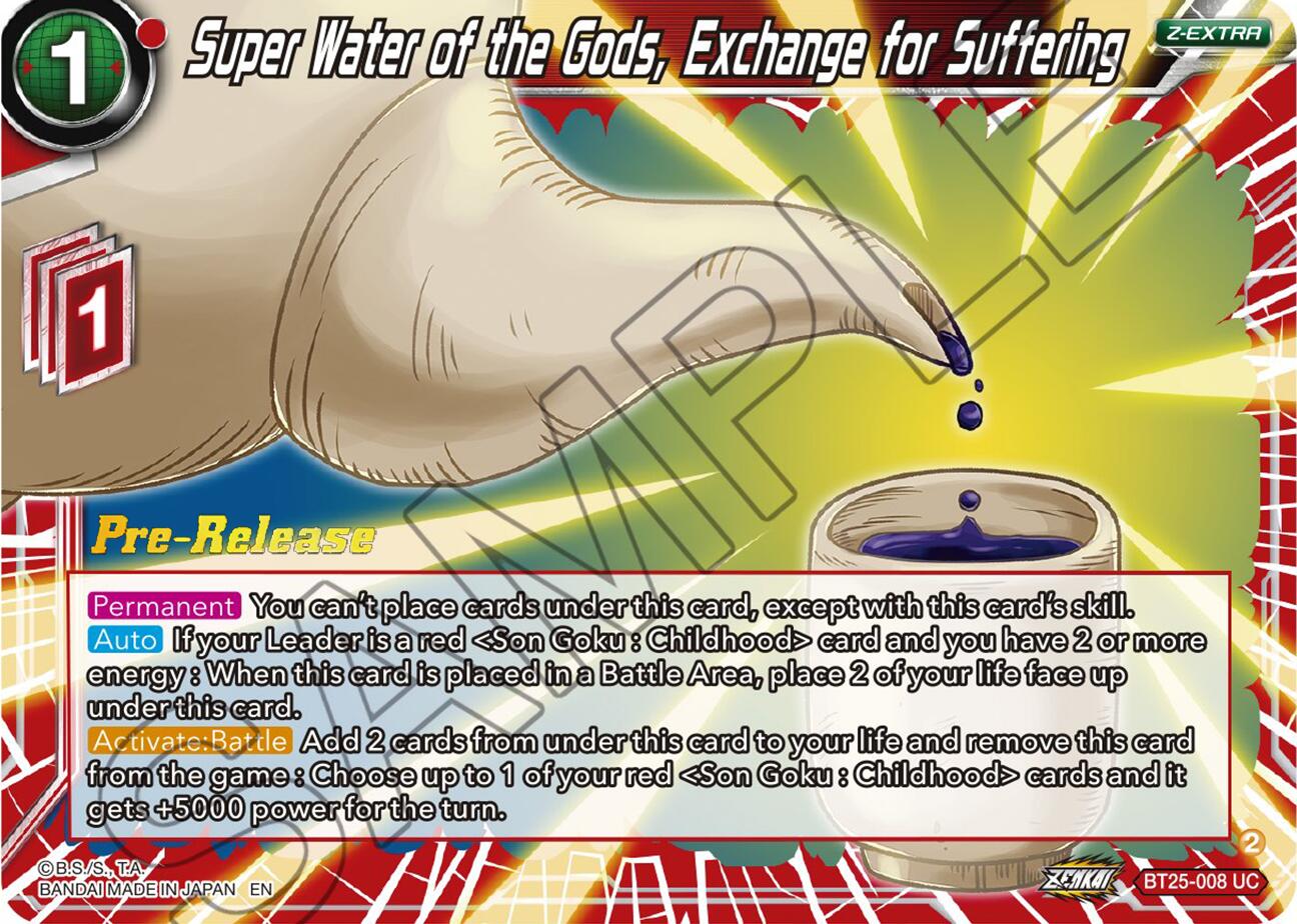 Super Water of the Gods, Exchange for Suffering (BT25-008) [Legend of the Dragon Balls Prerelease Promos] | Enigma On Main