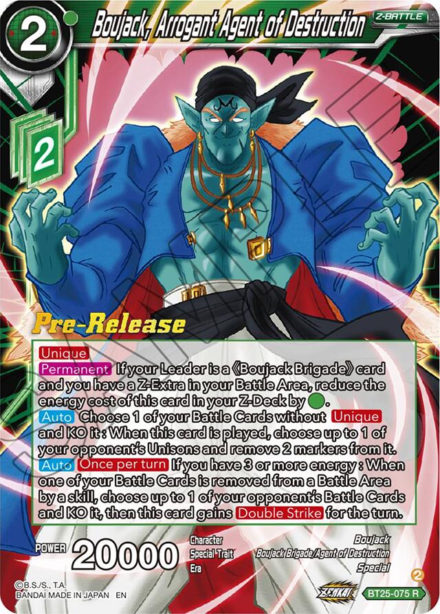 Boujack, Arrogant Agent of Destruction (BT25-075) [Legend of the Dragon Balls Prerelease Promos] | Enigma On Main