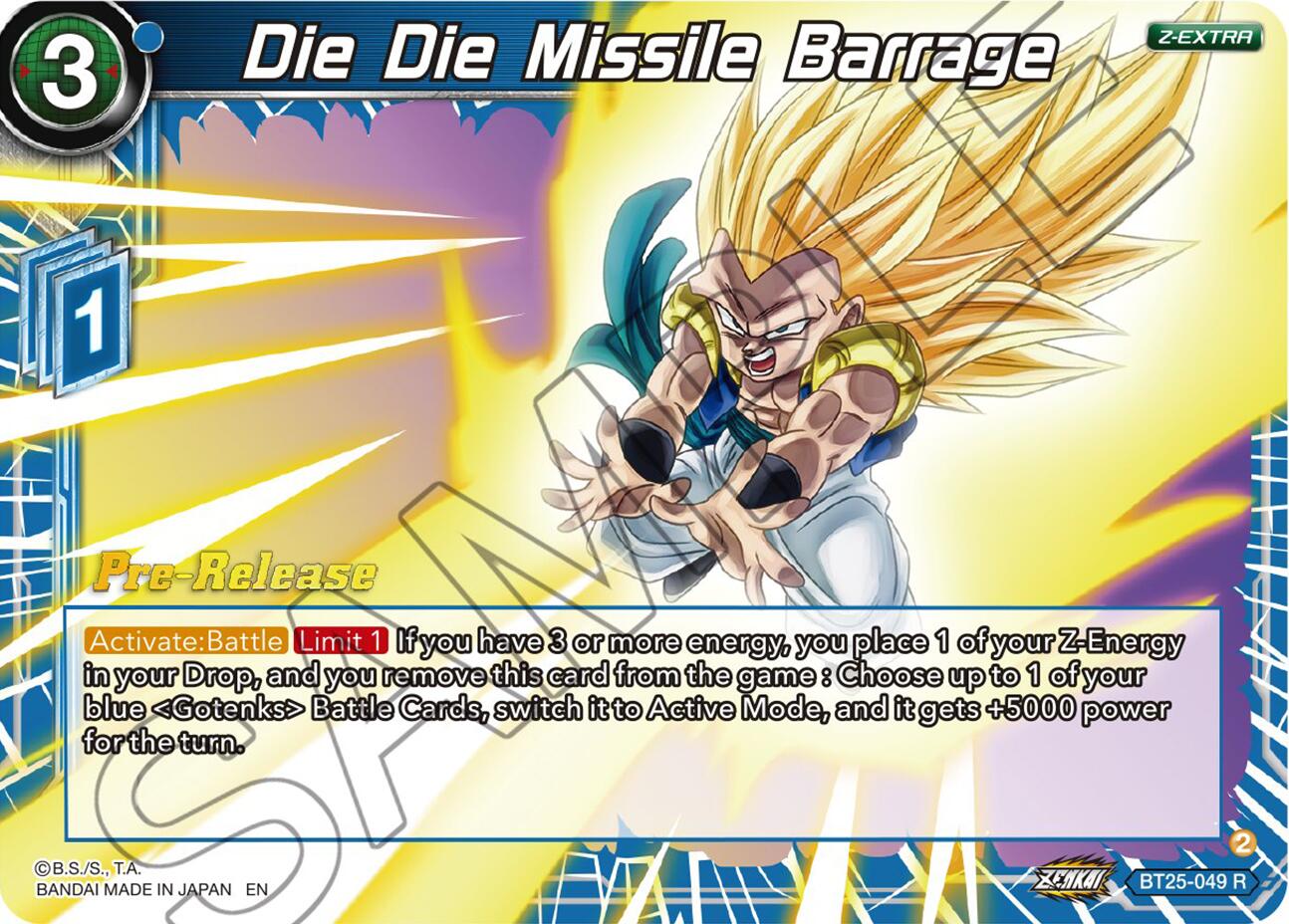 Die Die Missile Barrage (BT25-049) [Legend of the Dragon Balls Prerelease Promos] | Enigma On Main