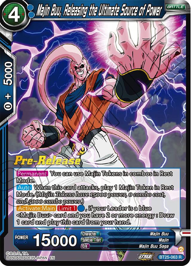 Majin Buu, Releasing the Ultimate Source of Power (BT25-063) [Legend of the Dragon Balls Prerelease Promos] | Enigma On Main