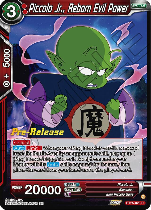 Piccolo Jr., Reborn Evil Power (BT25-023) [Legend of the Dragon Balls Prerelease Promos] | Enigma On Main