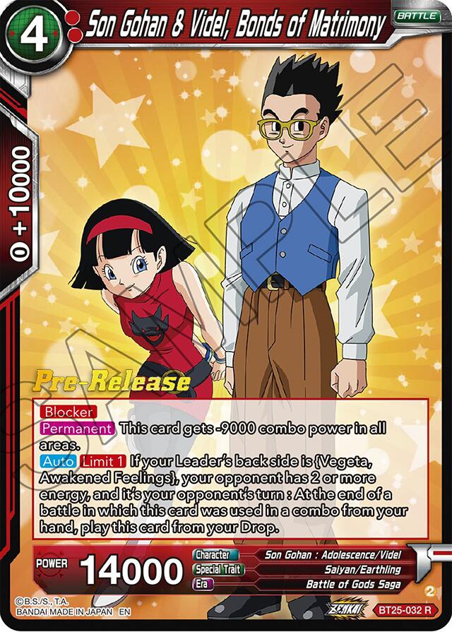 Son Gohan & Videl, Bonds of Matrimony (BT25-032) [Legend of the Dragon Balls Prerelease Promos] | Enigma On Main