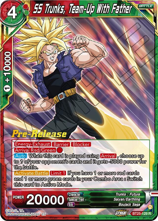 SS Trunks, Team-Up With Father (BT25-129) [Legend of the Dragon Balls Prerelease Promos] | Enigma On Main