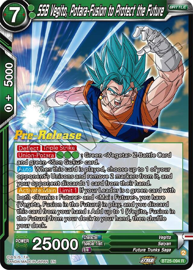 SSB Vegito, Potara-Fusion to Protect the Future (BT25-094) [Legend of the Dragon Balls Prerelease Promos] | Enigma On Main