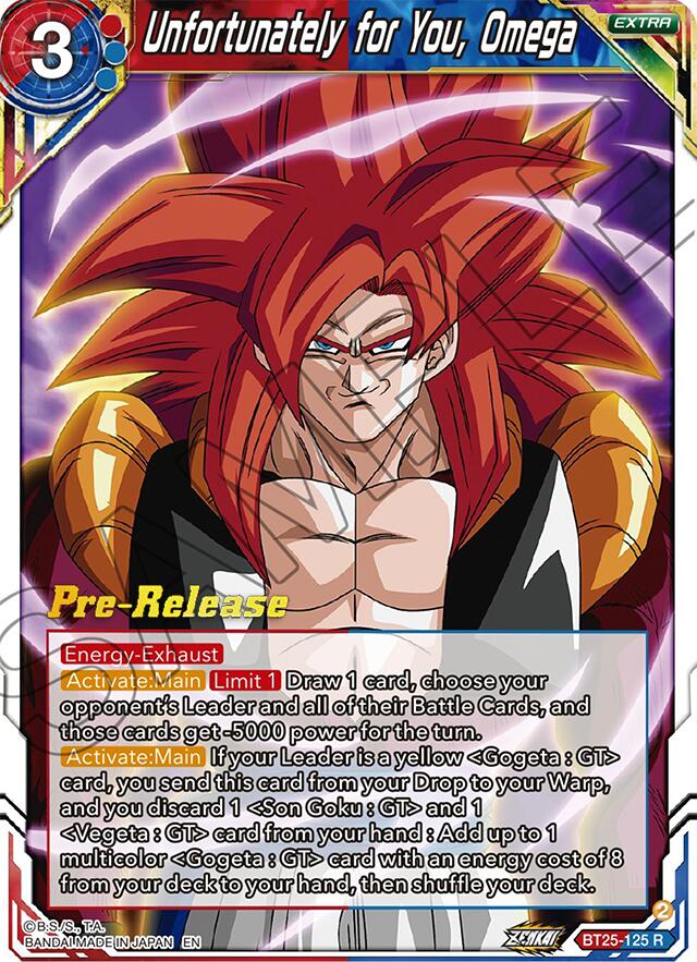 Unfortunately for You, Omega (BT25-125) [Legend of the Dragon Balls Prerelease Promos] | Enigma On Main