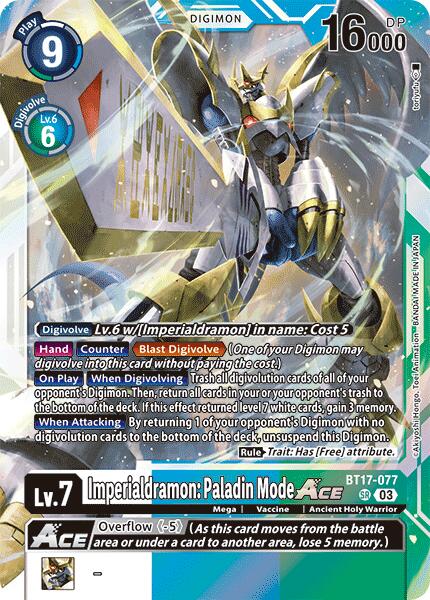 Imperialdramon: Paladin Mode ACE [BT17-077] [Secret Crisis] | Enigma On Main