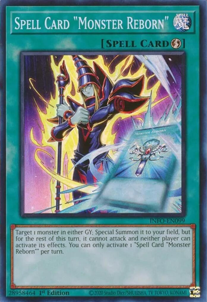 Spell Card "Monster Reborn" [INFO-EN099] Super Rare | Enigma On Main