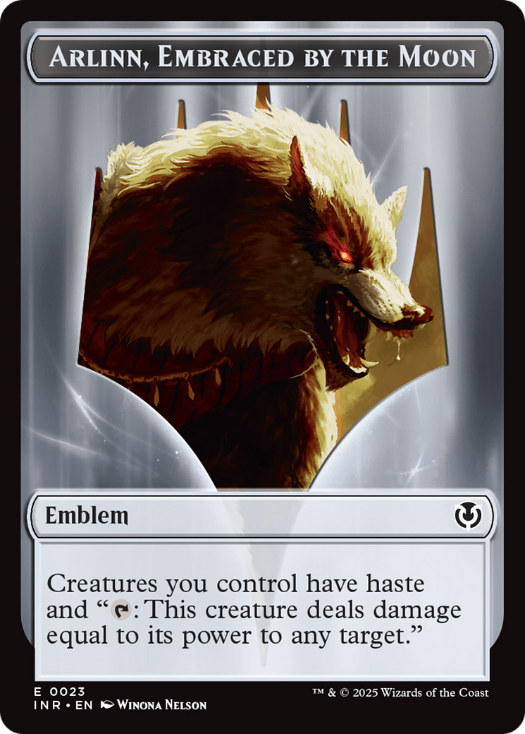 Wolf (0018) // Emblem - Arlinn, Embraces by the Moon Double-Sided Token [Innistrad Remastered Tokens] | Enigma On Main