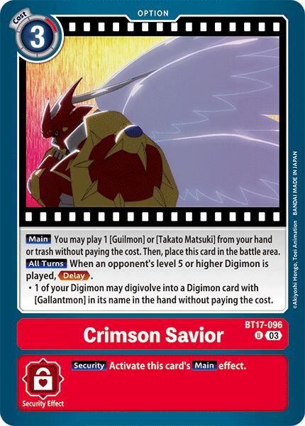 Crimson Savior [BT17-096] [Secret Crisis] | Enigma On Main