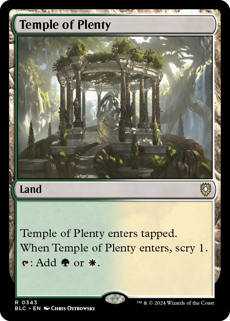 Temple of Plenty [Bloomburrow Commander] | Enigma On Main