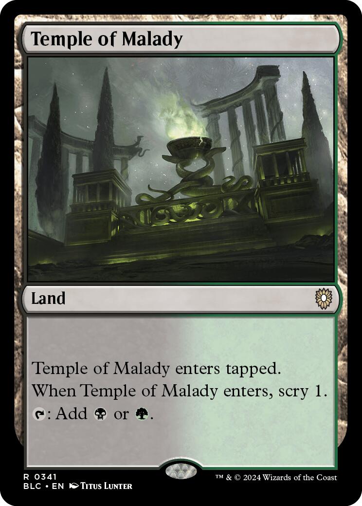 Temple of Malady [Bloomburrow Commander] | Enigma On Main