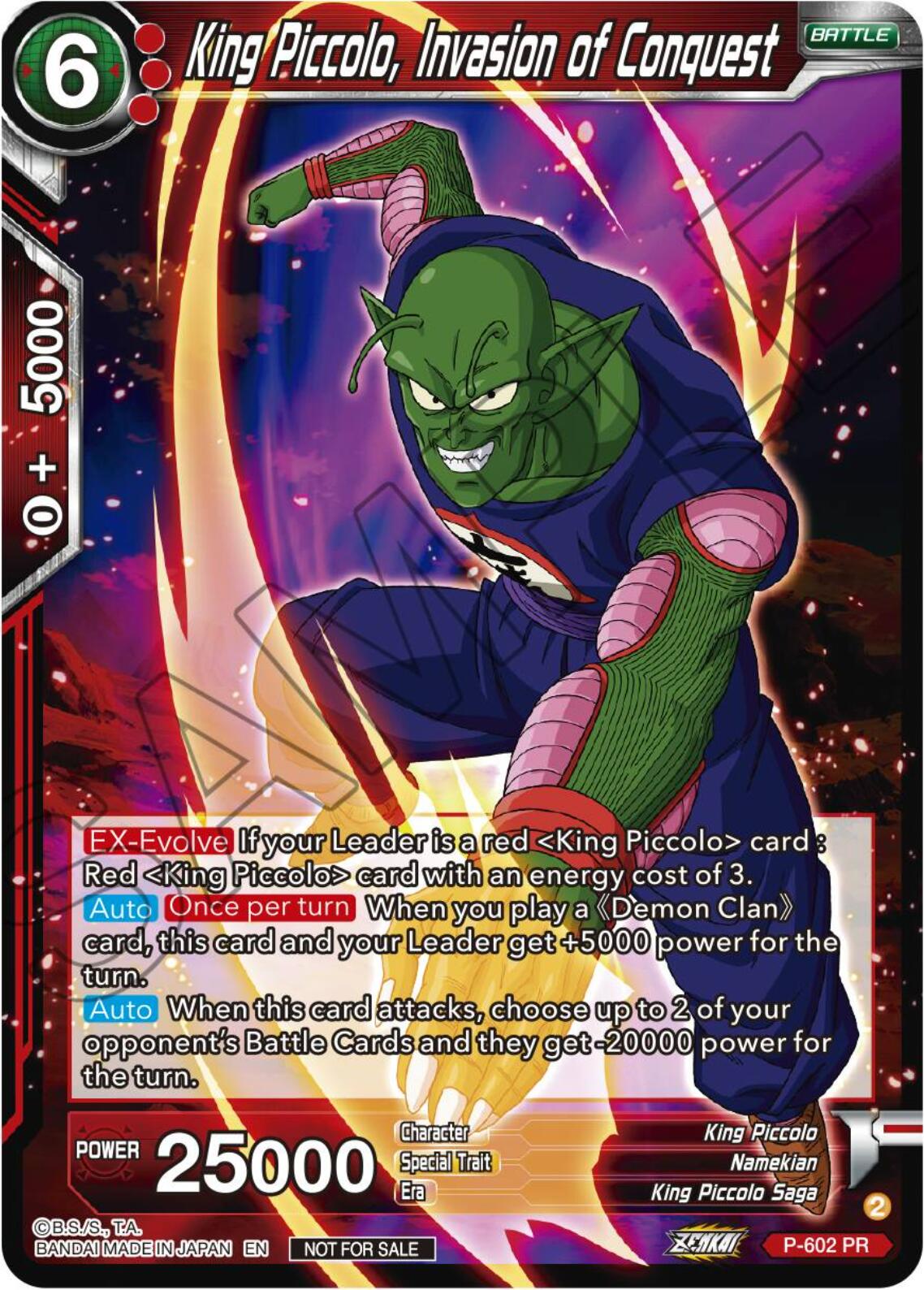 King Piccolo, Invasion of Conquest (Tournament Pack Vol. 8) (P-602) [Promotion Cards] | Enigma On Main