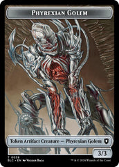 Phyrexian Golem // Faerie Double-Sided Token [Bloomburrow Commander Tokens] | Enigma On Main