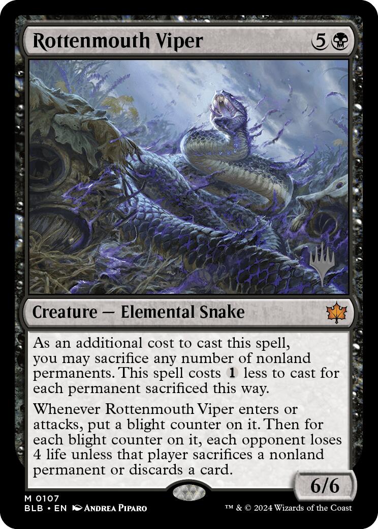 Rottenmouth Viper (Promo Pack) [Bloomburrow Promos] | Enigma On Main