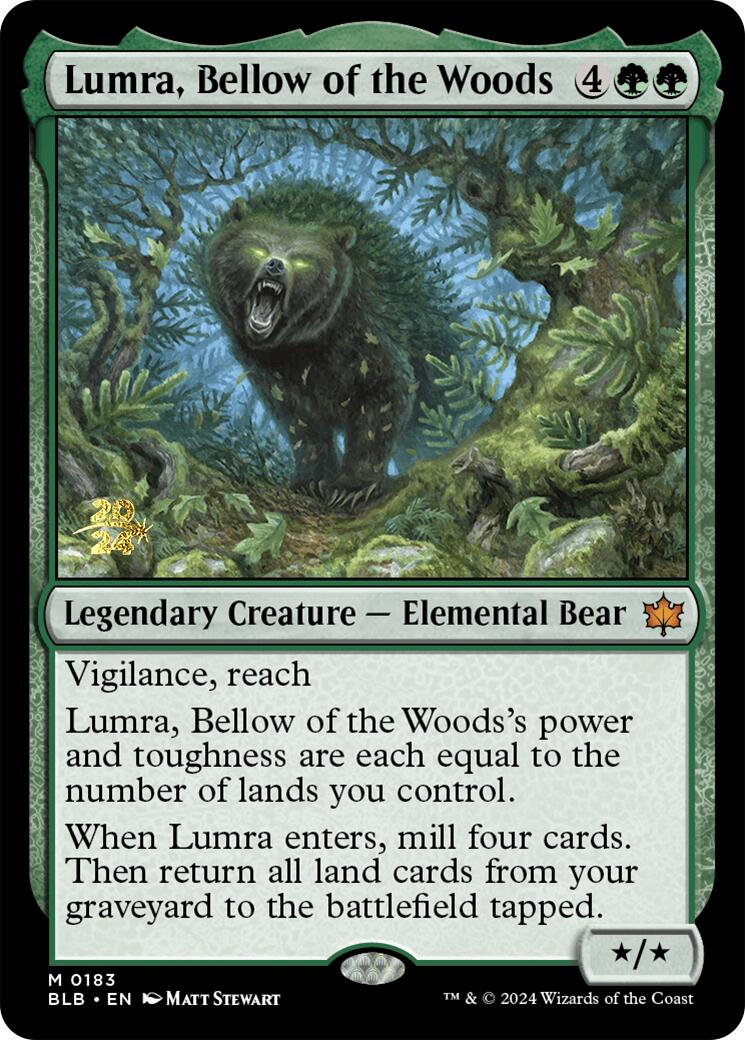 Lumra, Bellow of the Woods [Bloomburrow Prerelease Promos] | Enigma On Main