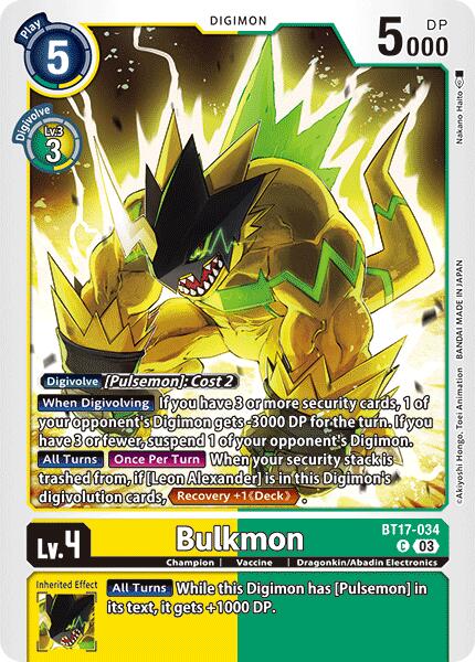 Bulkmon [BT17-034] [Secret Crisis] | Enigma On Main