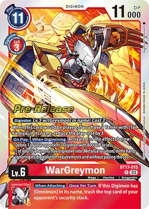 WarGreymon [BT17-015] [Secret Crisis Pre-Release Cards] | Enigma On Main