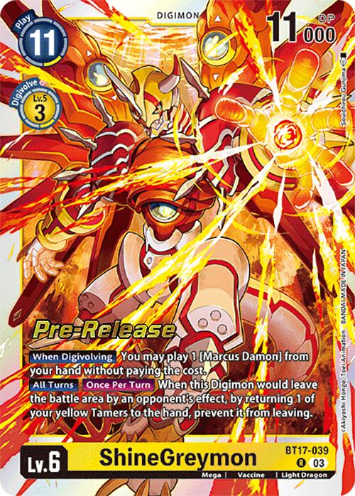 ShineGreymon [BT17-039] [Secret Crisis Pre-Release Cards] | Enigma On Main