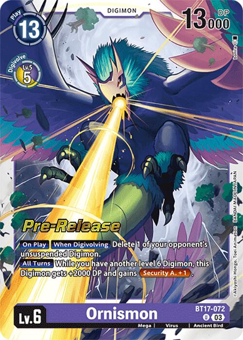 Ornismon [BT17-072] [Secret Crisis Pre-Release Cards] | Enigma On Main