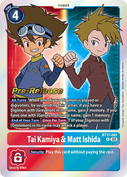 Tai Kamiya & Matt Ishida [BT17-081] [Secret Crisis Pre-Release Cards] | Enigma On Main