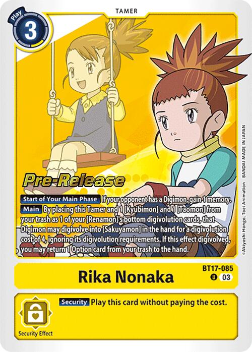 Rika Nonaka [BT17-085] [Secret Crisis Pre-Release Cards] | Enigma On Main