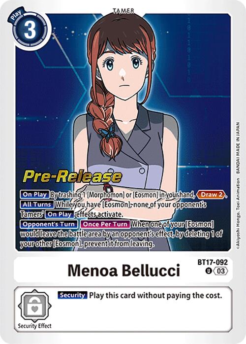 Menoa Bellucci [BT17-092] [Secret Crisis Pre-Release Cards] | Enigma On Main