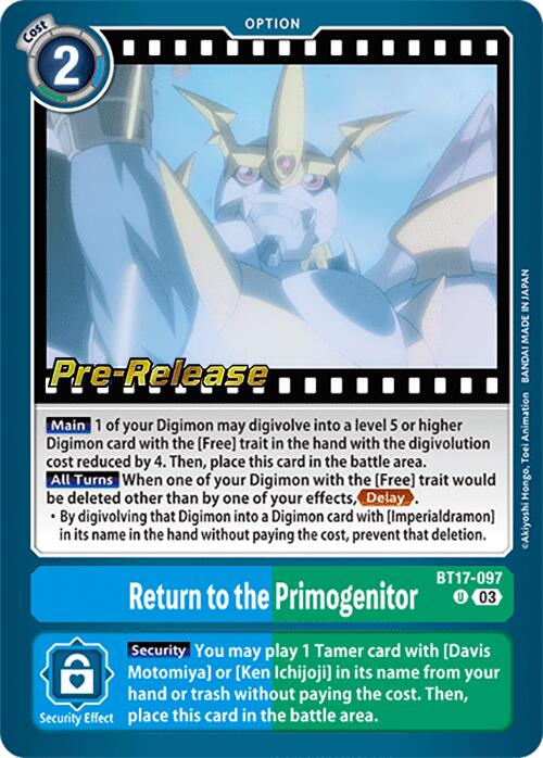 Return to the Primogenitor [BT17-097] [Secret Crisis Pre-Release Cards] | Enigma On Main