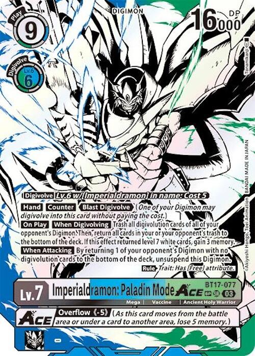 Imperialdramon: Paladin Mode ACE [BT17-077] (Textured) [Secret Crisis] | Enigma On Main