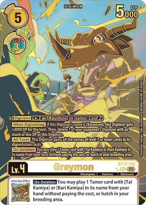 Greymon [BT17-102] (Right) (Textured) [Secret Crisis] | Enigma On Main