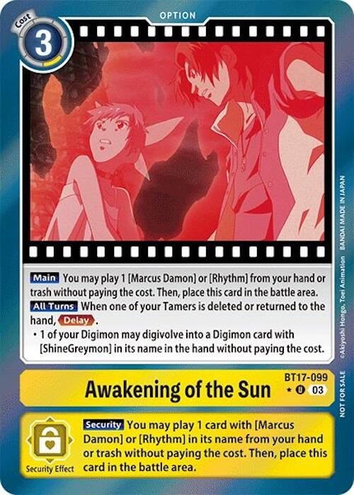 Awakening of the Sun [BT17-099] (Secret Crisis: Movie Memorial Pack) [Secret Crisis] | Enigma On Main