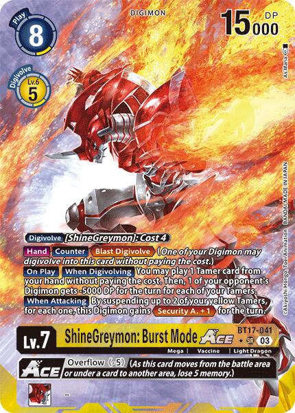 ShineGreymon: Burst Mode ACE [BT17-041] (Alternate Art) [Secret Crisis] | Enigma On Main