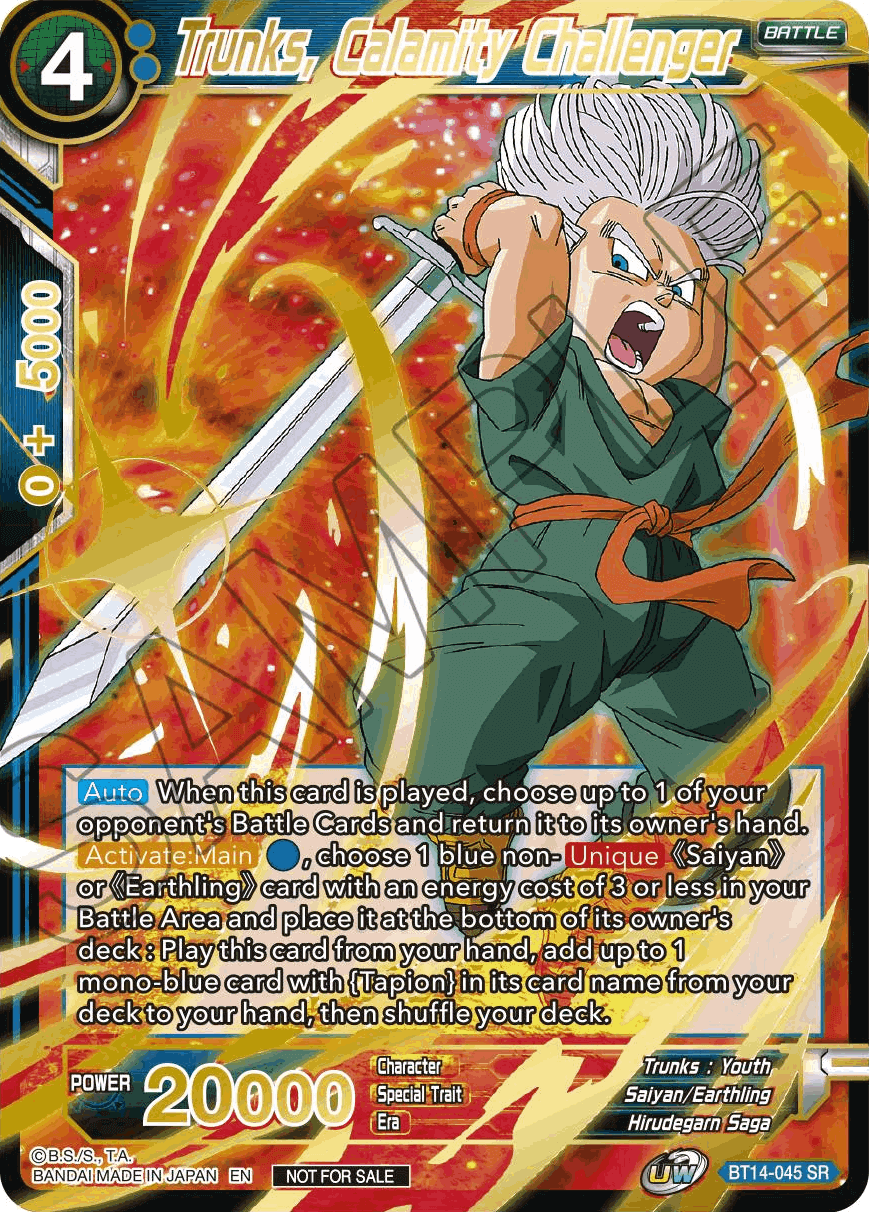 Trunks, Calamity Challenger (Alt. Art Card Set 2023 Vol. 1) (BT14-045) [Tournament Promotion Cards] | Enigma On Main