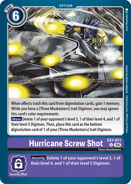 Hurricane Screw Shot [EX7-071] [Digimon LIBERATOR] | Enigma On Main