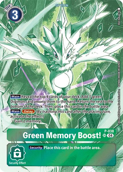 Green Memory Boost! [P-038] (Starter Deck 18 Exclusive) [Starter Deck: Guardian Vortex Promos] | Enigma On Main