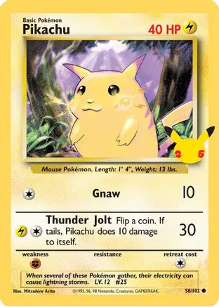 Pikachu (58/102) (25th Anniversary) (Jumbo Card) [Celebrations: 25th Anniversary] | Enigma On Main