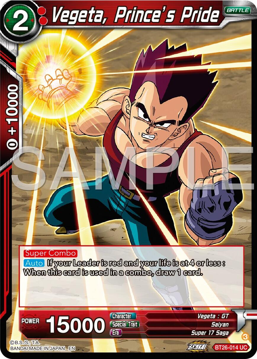 Vegeta, Prince's Pride (BT26-014) [Ultimate Advent] | Enigma On Main