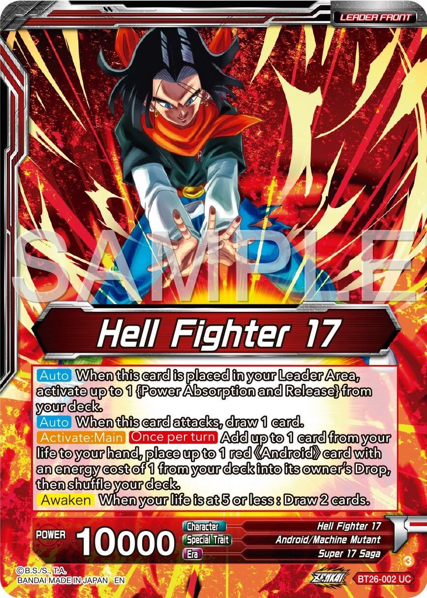 Hell Fighter 17 // Super 17, Anti-Saiyan Killing Machine (BT26-002) [Ultimate Advent] | Enigma On Main