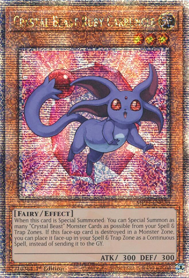 Crystal Beast Ruby Carbuncle [MP24-EN020] Quarter Century Secret Rare | Enigma On Main