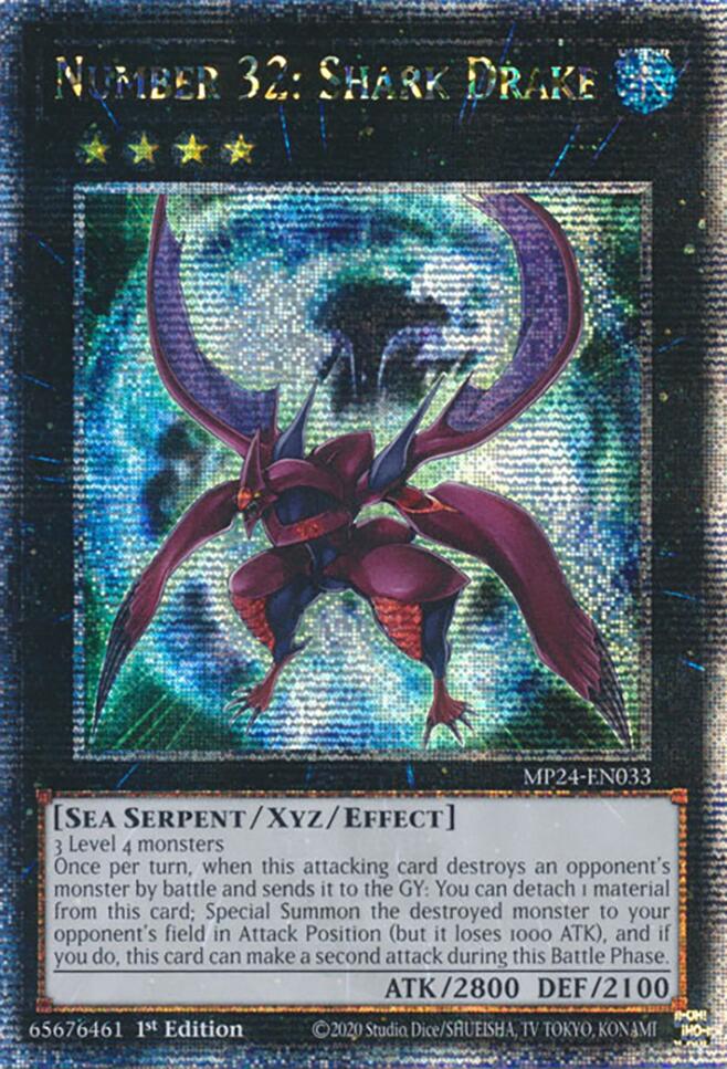 Number 32: Shark Drake [MP24-EN033] Quarter Century Secret Rare | Enigma On Main