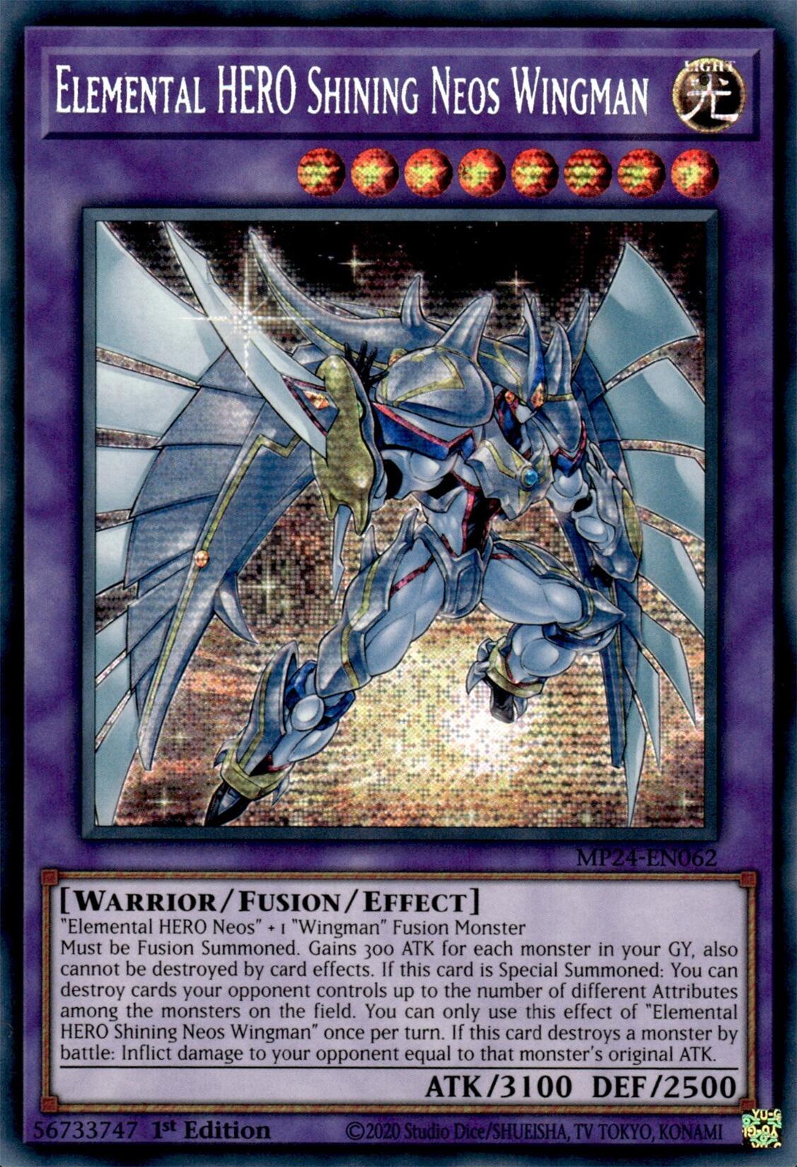 Elemental HERO Shining Neos Wingman [MP24-EN062] Prismatic Secret Rare | Enigma On Main