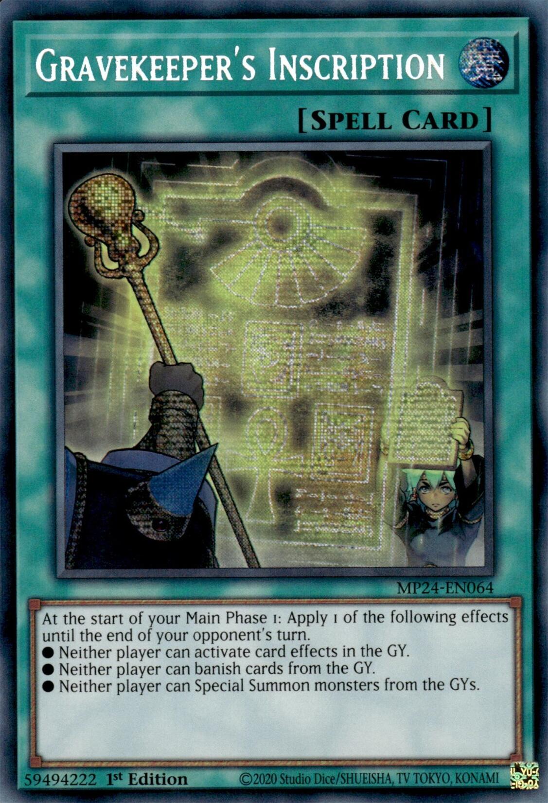 Gravekeeper's Inscription [MP24-EN064] Prismatic Secret Rare | Enigma On Main