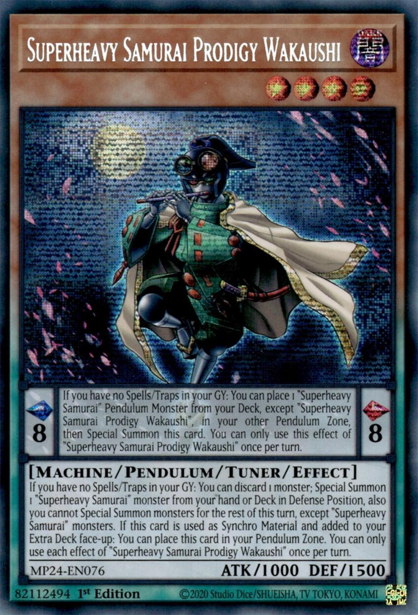 Superheavy Samurai Prodigy Wakaushi [MP24-EN075] Prismatic Secret Rare | Enigma On Main