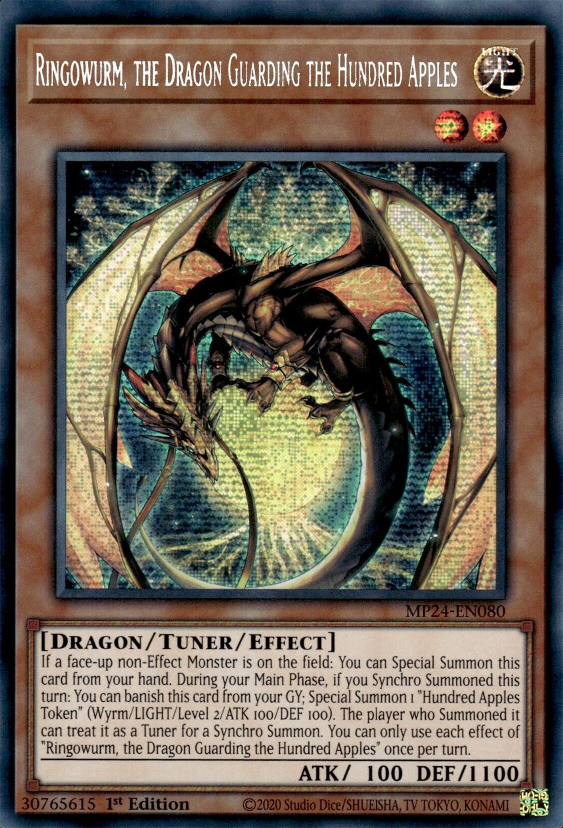 Ringowurm, the Dragon Guarding the Hundred Apples [MP24-EN080] Prismatic Secret Rare | Enigma On Main