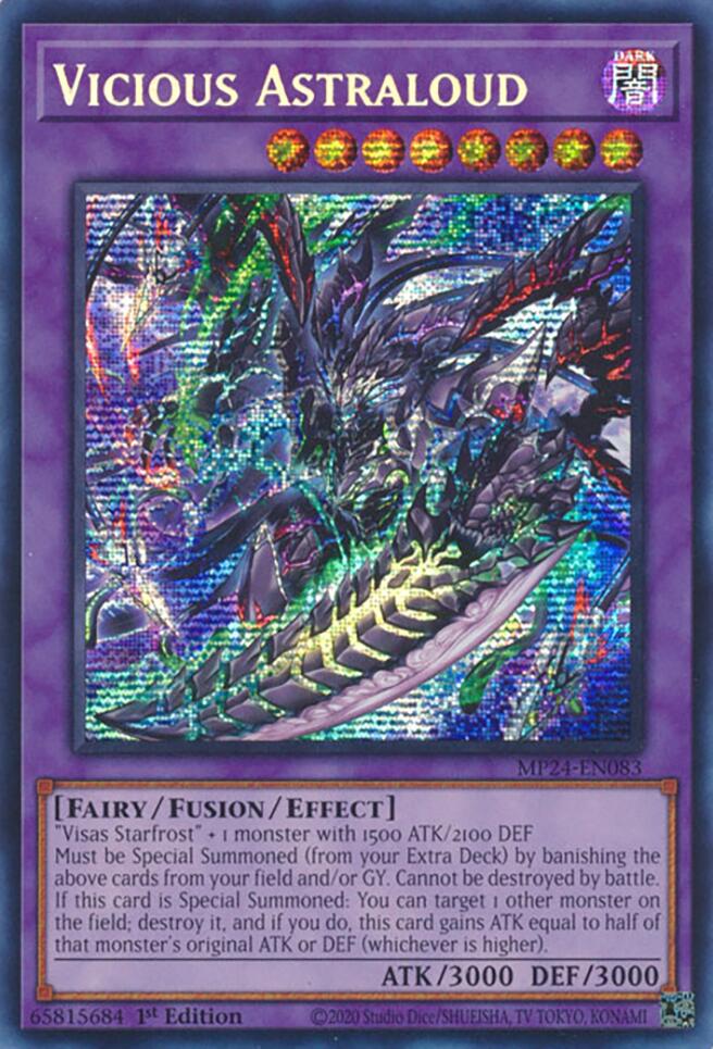 Vicious Astraloud [MP24-EN083] Prismatic Secret Rare | Enigma On Main